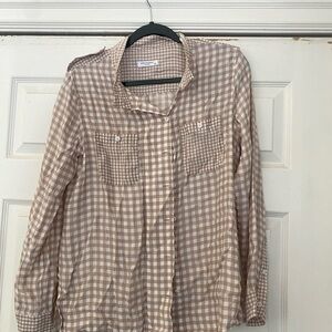 Equipment Beige Checkered Shirt